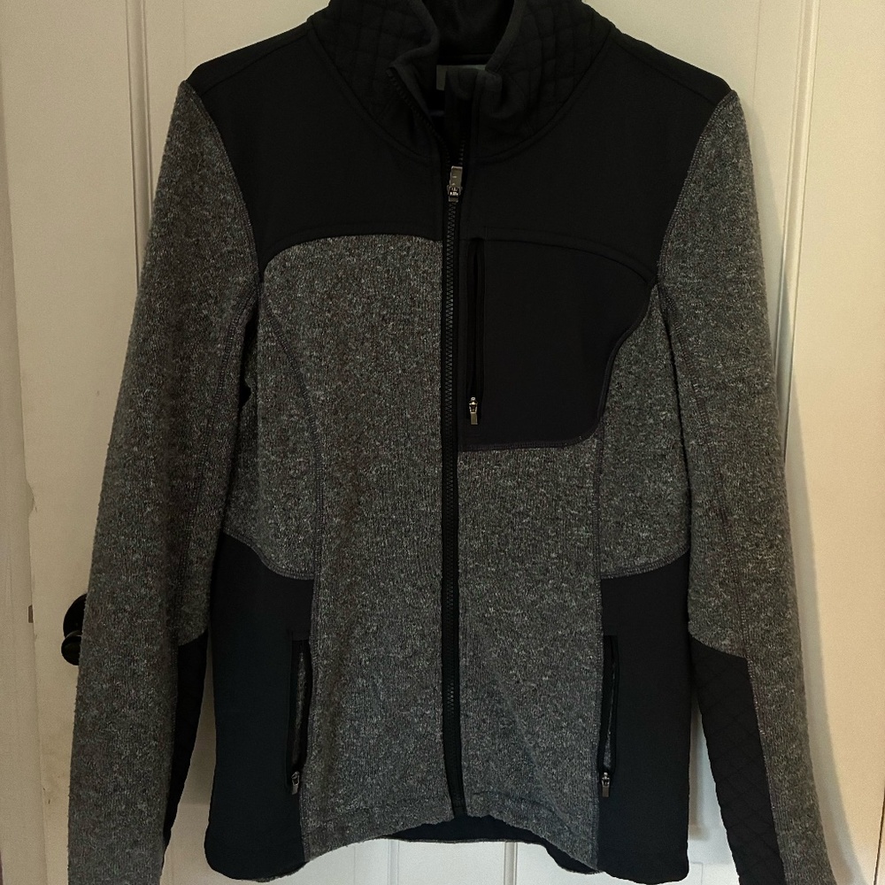 Athleta Gray Fleece Zip Up Jacket